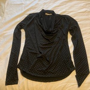 NWOT Michael Kors Black w/ polka dots long sleeve